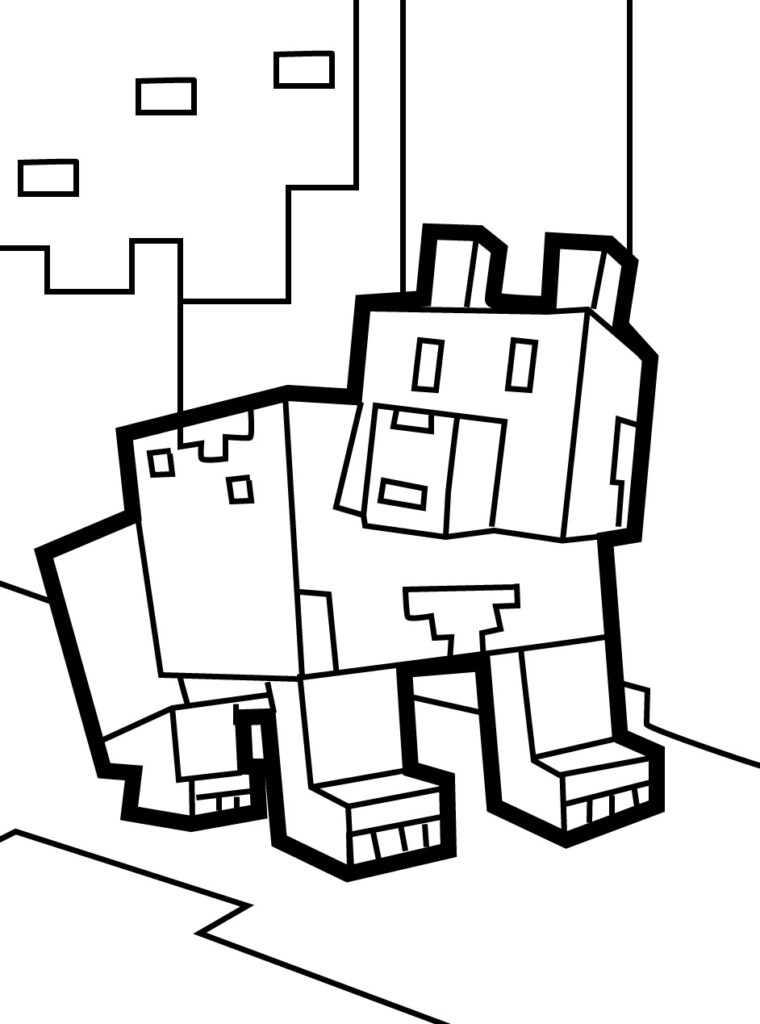 Ausmalbilder Minecraft Hund